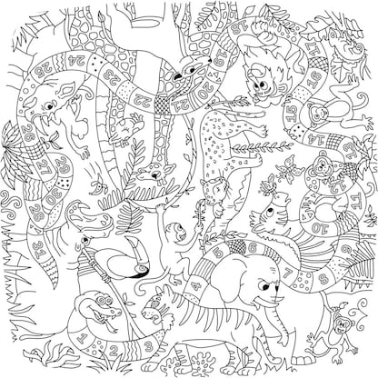 Artikelbild 3 für PAPERFLOW Kids Dschungel Maltische weiß 60,0 x 60,0 x 46,0 cm, Artikelnummer 216428