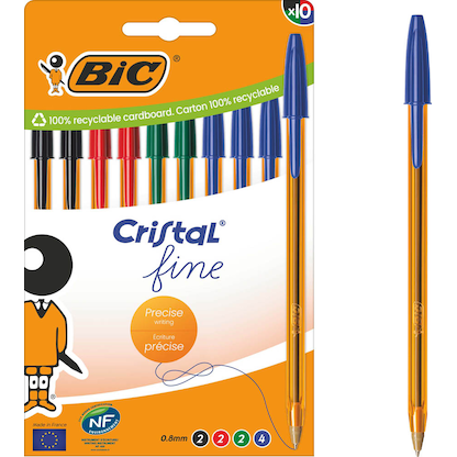 Artikelbild 17 für BIC Kugelschreiber Cristal Original Fine transparent, Schreibfarbe: farbsortiert, 10 St., Artikelnummer 385129