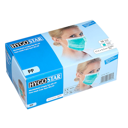 Artikelbild 6 für HYGOSTAR medizinischer Mundschutz DIN EN 14683 Typ II R, 50 St., Artikelnummer 500359