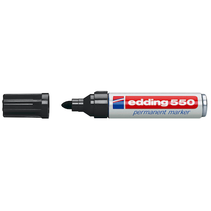 Artikelbild 10 für edding 550 Permanentmarker schwarz 3,0 - 4,0 mm, 1 St., Artikelnummer 185058