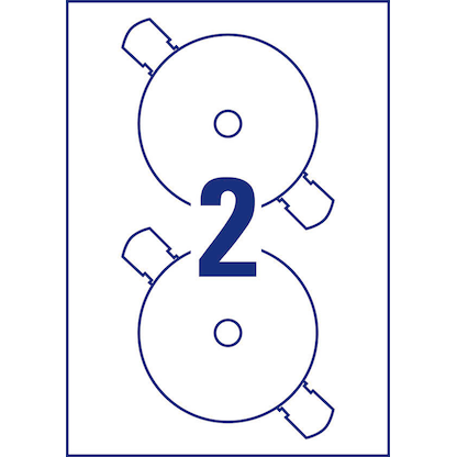 Artikelbild 3 für 50 AVERY Zweckform CD-Etiketten J8676-25 weiß, Artikelnummer 955963