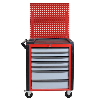 Artikelbild 2 für ADB HQ Werkstattwagen mit Lochwand schwarz 7 Schubladen, Artikelnummer 892444