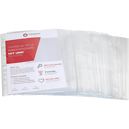 Artikelbild 2 für 100 OXFORD Prospekthüllen DIN A4 transparent genarbt 0,12 mm, Artikelnummer 704940