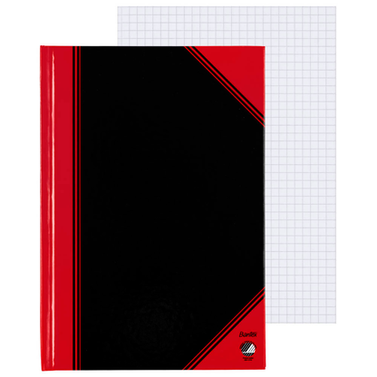 Artikelbild 2 für Bantex Notizbuch Chinakladde DIN A5 kariert, schwarz/rot Hardcover 192 Seiten, Artikelnummer 429504