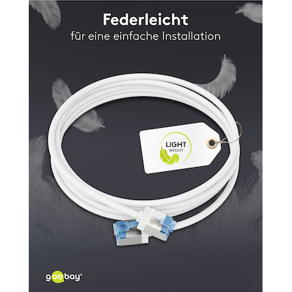 Artikelbild 5 für goobay RJ-45 Netzwerkkabel 1,0 m weiß bis zu 10,00 Gbit/Sek. bis zu 500 MHz, 1 St., Artikelnummer 557779