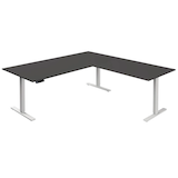 Artikelbild 1 für Kerkmann Move 3 elektrisch höhenverstellbarer Schreibtisch anthrazit L-Form, T-Fuß-Gestell weiß 200,0 x 100,0 cm, Artikelnummer 574867