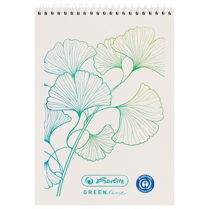 Artikelbild für herlitz Notizblock Greenline Gingko DIN A7 kariert, Artikelnummer 649568