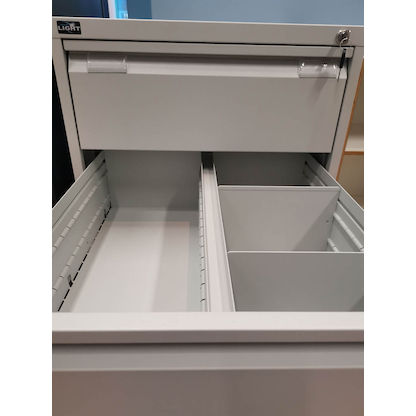 Artikelbild 4 für BISLEY ECO Karteischrank lichtgrau 6 Schubladen 57,0 x 62,2 x 132,1 cm, Artikelnummer 379899