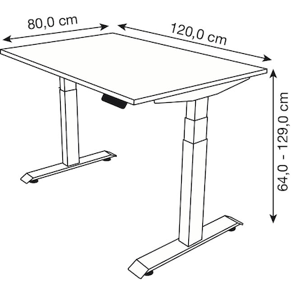 Artikelbild 2 für Kerkmann Move 4 elektrisch höhenverstellbarer Schreibtisch anthrazit rechteckig, T-Fuß-Gestell weiß 120,0 x 80,0 cm, Artikelnummer 997912