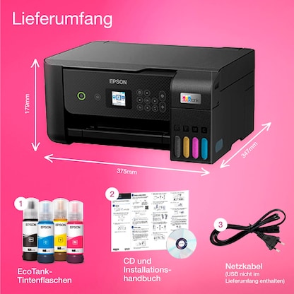 Artikelbild 4 für EPSON EcoTank ET-2825 3 in 1 Tintenstrahl-Multifunktionsdrucker schwarz, Artikelnummer 450029