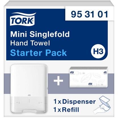 Artikelbild 4 für TORK Papierhandtuchspender-Set Elevation H3 Classic Mini 953101 weiß Kunststoff, Artikelnummer 118000