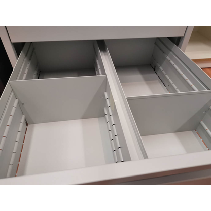 Artikelbild 5 für BISLEY ECO Karteischrank lichtgrau 6 Schubladen 57,0 x 62,2 x 132,1 cm, Artikelnummer 379899