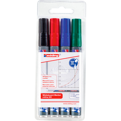 Artikelbild 10 für edding 250 Whiteboard-Marker farbsortiert 1,5 - 3,0 mm, 4 St., Artikelnummer 674004