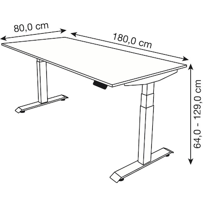 Artikelbild 2 für Kerkmann Move 4 elektrisch höhenverstellbarer Schreibtisch anthrazit rechteckig, T-Fuß-Gestell weiß 180,0 x 80,0 cm, Artikelnummer 998106
