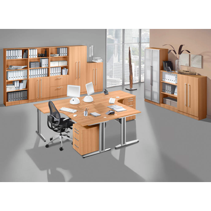 Artikelbild 5 für HAMMERBACHER Regalschrank Sira, V7300/6/S/RE buche, silber 80,0 x 42,0 x 200,4 cm, Artikelnummer 199265