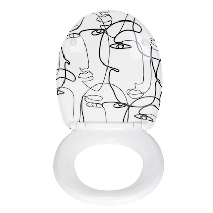 Artikelbild 3 für WENKO WC-Sitz mit Absenkautomatik Faces weiß, schwarz, Artikelnummer 814787