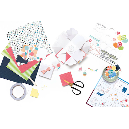 Artikelbild 4 für folia Bastelset Explosionsbox Party 46 tlg. blau, Artikelnummer 192223