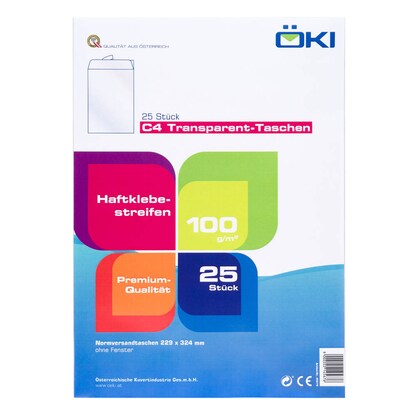 Artikelbild 3 für ÖKI Versandtaschen DIN C4 ohne Fenster transparent 25 St., Artikelnummer 972457