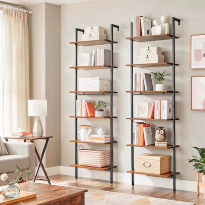 Artikelbild 3 für VASAGLE Wandregal braun, schwarz 60,0 x 30,0 x 204,8 cm, Artikelnummer 289839