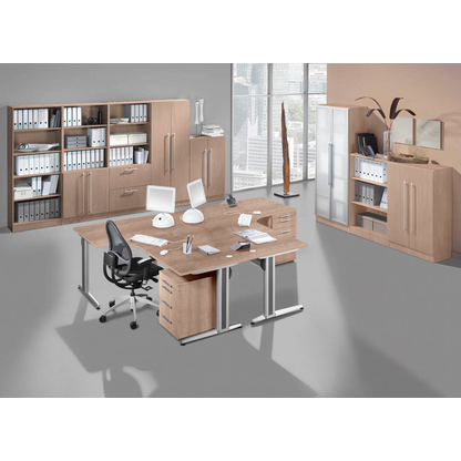 Artikelbild 4 für HAMMERBACHER Aktenschrank Sira, V7100/N/N/RE nussbaum 4 Fachböden 80,0 x 42,0 x 200,4 cm, Artikelnummer 641896