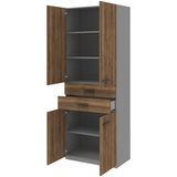 Artikelbild 1 für röhr Aktenschrank quantum, 180/D66/6120-85-R1 grau, eiche 3 Fachböden 80,0 x 41,9 x 220,5 cm, Artikelnummer 722252