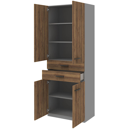 Artikelbild 7 für röhr Aktenschrank quantum, 180/D66/6120-85-R1 grau, eiche 3 Fachböden 80,0 x 41,9 x 220,5 cm, Artikelnummer 722252