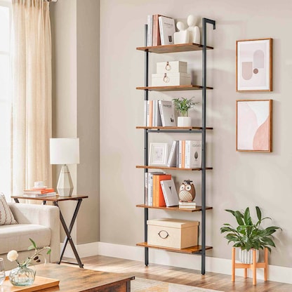 Artikelbild 4 für VASAGLE Wandregal braun, schwarz 60,0 x 30,0 x 204,8 cm, Artikelnummer 289839