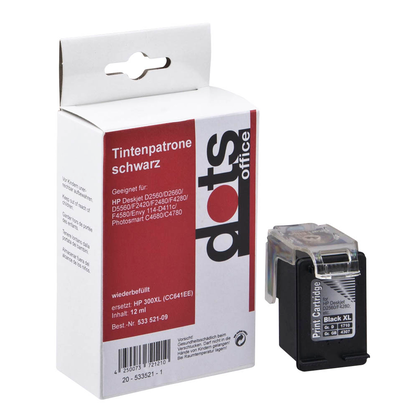 Artikelbild 7 für dots schwarz Druckerpatrone kompatibel zu HP 300XL (CC641EE), Artikelnummer 533521