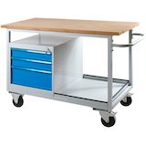 Artikelbild 1 für ADB Werkbank Eko lichtgrau, lichtblau 3 Schubladen 130,0 x 60,0 x 85,0 cm, Artikelnummer 892772