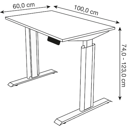 Artikelbild 2 für Kerkmann Move 1 advance elektrisch höhenverstellbarer Schreibtisch anthrazit rechteckig, T-Fuß-Gestell weiß 100,0 x 60,0 cm, Artikelnummer 265909