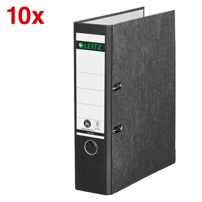 Artikelbild 2 für AKTION: 10 LEITZ 1080 Ordner schwarz marmoriert Karton 8,0 cm DIN A4, Artikelnummer 634248
