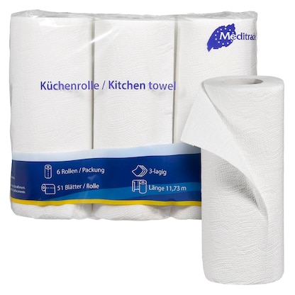 Artikelbild 12 für Meditrade® Küchenrollen 3-lagig, 6 Rollen, Artikelnummer 655544