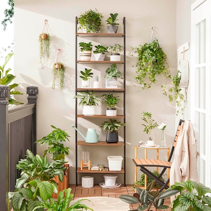 Artikelbild 5 für VASAGLE Wandregal braun, schwarz 60,0 x 30,0 x 204,8 cm, Artikelnummer 289839