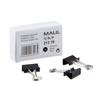 Artikelbild für 12 MAUL Foldbackklammern schwarz 1,9 cm, Artikelnummer 958660