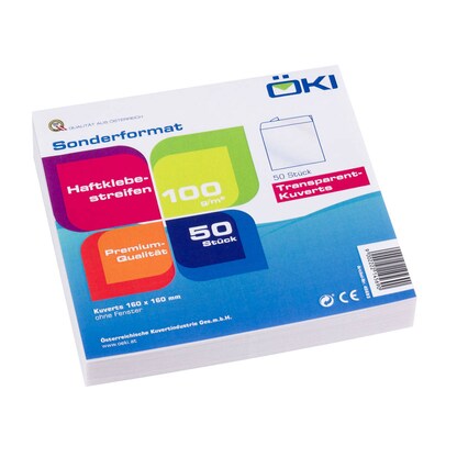 Artikelbild 7 für ÖKI Briefumschläge quadratisch ohne Fenster transparent haftklebend 50 St., Artikelnummer 972614