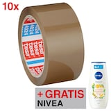 Artikelbild 1 für AKTION: tesa Packband tesapack® 4024 PV4 braun 50,0 mm x 66,0 m 10 Rollen + GRATIS Nivea Pflegedusche 250,0 ml, Artikelnummer 589032
