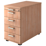 Artikelbild 1 für HAMMERBACHER Solid SC50 Standcontainer nussbaum 5 Auszüge 42,8 x 80,0 x 72,0 - 76,0 cm, Artikelnummer 593602