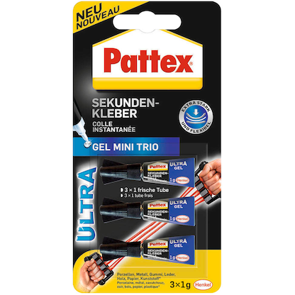 Artikelbild 3 für 3 Pattex Gel Mini Trio Sekundenkleber 1,0 g, Artikelnummer 103404