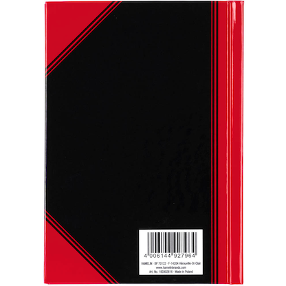 Artikelbild 7 für Bantex Notizbuch Chinakladde DIN A6 kariert, schwarz/rot Hardcover 192 Seiten, Artikelnummer 429528