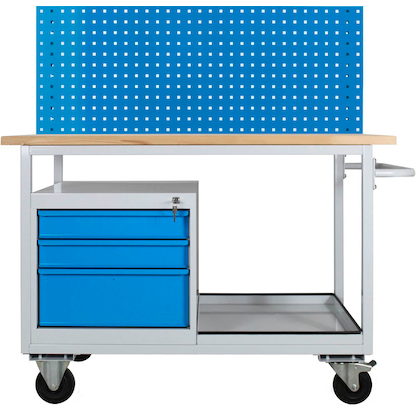 Artikelbild 4 für ADB Werkbank Eko lichtgrau, lichtblau 3 Schubladen 130,0 x 60,0 x 85,0 cm, Artikelnummer 892772