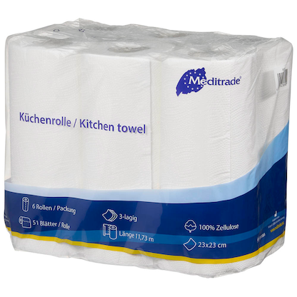 Artikelbild 3 für Meditrade® Küchenrollen 3-lagig, 6 Rollen, Artikelnummer 655544
