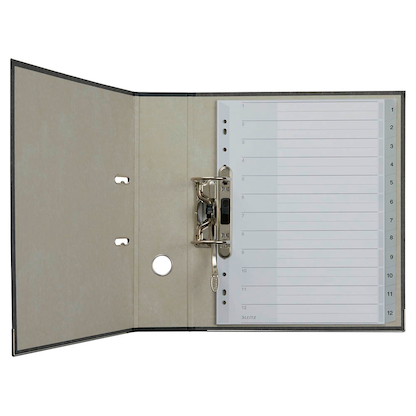 Artikelbild 2 für AKTION: LEITZ Ordnerregister 1282 DIN A4 Vollformat, Überbreite 1-12 grau 12-teilig, 1 Satz mit Prämie nach Registrierung, Artikelnummer 184655