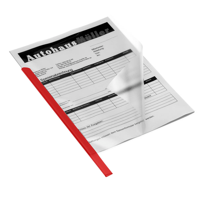 Artikelbild für 50 DURABLE Klemmschienen rot DIN A4 60 Blatt, Artikelnummer 233742