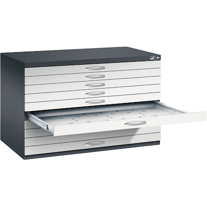 Artikelbild für CP 7100 Planschrank schwarzgrau, lichtgrau 10 Schubladen 110,0 x 76,5 x 76,0 cm, Artikelnummer 682462
