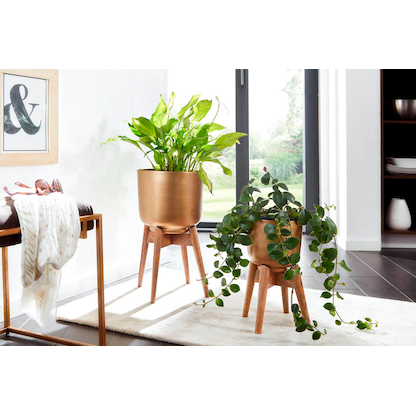 Artikelbild 4 für WOHNLING Übertopf Metall gold rund 31,0 x 52,0 cm, 2 St., Artikelnummer 166289