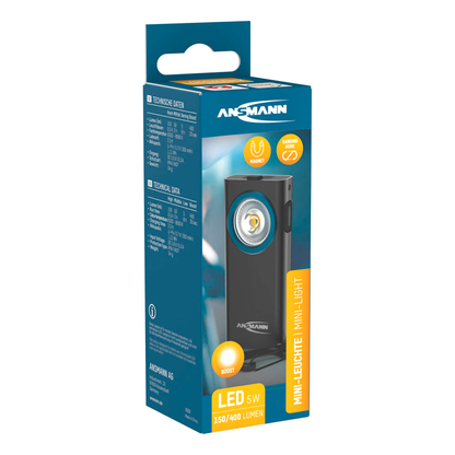 Artikelbild 2 für ANSMANN ML400R LED Taschenlampe schwarz 6,0 cm, 970 Lux, 400 Lumen, 5 W, Artikelnummer 629438