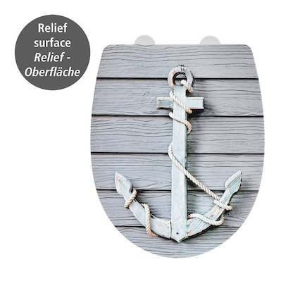 Artikelbild 4 für WENKO WC-Sitz mit Absenkautomatik Rope mit Relief grau, Artikelnummer 813442