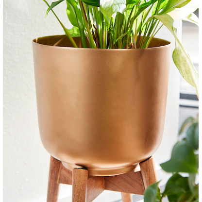 Artikelbild 5 für WOHNLING Übertopf Metall gold rund 31,0 x 52,0 cm, 2 St., Artikelnummer 166289