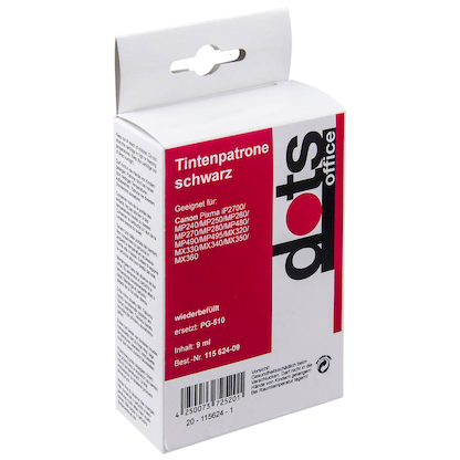 Artikelbild 2 für dots schwarz Druckkopf kompatibel zu Canon PG-510, Artikelnummer 115624