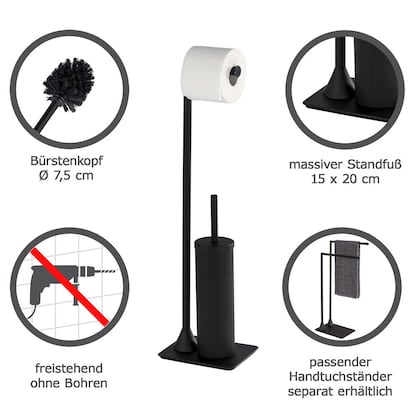 Artikelbild 2 für WENKO WC-Garnitur Hella schwarz Metall, Artikelnummer 530016